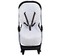 Colchoneta Universal para Silla de Paseo - Funda Transpirable y Acolchada para Carro de Bebé, Ideal para Verano y Entretiempo, Compatible con la Mayoría de Sillas, Fácil de Lavar (Vichy Azul)