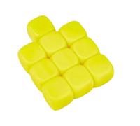 Colcolo 10 Piezas Dados Blancos Cubos Silicona 16mm Seis Caras Superficie Lisa Bordes Redondeados Adecuados para Actividades Educativas Juegos Grupales, Amarillo