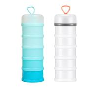 Colcolo 2 Contenedores de Proteína en Polvo, Dispensadores de Proteína en Polvo, Multifuncionales, para Llevar, Apilables Y con Almacenamiento, Blanco Y Azul, Individual