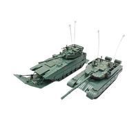 Colcolo 2 Piezas Miniatura Tanque Modelo Chariot Vehículo PVC para Colección Rompecabezas de Ensamblaje Adecuado para Regalo