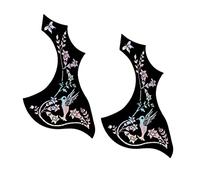 Colcolo 2 Piezas Protector Acústico para Guitarra Placa Antirrayas Accesorio Reemplazo de Plástico para Salón de Música Escenario, Flor Plateado