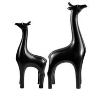 Colcolo 2 uds Estatua de Ciervo Arte Animal artesanía Feng Shui artesanías de Animales de la Escultura para Mantel hogar, Negro