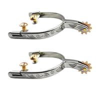 Colcolo 2X Accesorios de Equipo Ecuestre de Vaquero para Caballo Antiguo con Bota de Equipo para equitación de competición, Espuela de Caballo