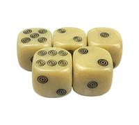 Colcolo 5 Piezas Acrílico 16 Mm Dados de Seis Caras Dados Set Circles Pattern Juegos de