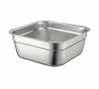 Colcolo Acero Inoxidable Cuenca Recipiente Tazón Cuadrado con Superficie Lisa y Resistencia al Uso Adecuada para Mezcla Almacenamiento Lavado en Cocina Hogar, 38cm