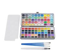 Colcolo Acuarela Sólida Set Pintura Acuarela Lata Metálica Tapa Abatible Paleta Mezcla Cepillo Recargable 100 Colores 1.8ml Material Pigmento Metal Adecuada