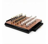 Colcolo Ajedrez Tablero Juego con Tablero de Madera Kit de Piezas Almacenaje con Cajones Tablero Ajedrezado y Carácter Clásico Adecuado Ocio Oficina, 40 40 6CM, Curvo 7.8KG