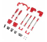 Colcolo Amortiguador Trasero Repuesto de Suspensión Trasera 4 Enlaces Partes de Chasis RC Auto Aluminio con Mecanizado CNC Adecuado para Serie MN82 Rutas, Rojo, Resorte+Amortiguador