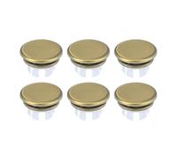 Colcolo Anillo de rebose para fregadero (6 unidades), embellecedor para lavabo de baño, tapa de lavabo, tapa de inserción de orificio redondo de doble capa, Oro Cepillado