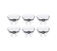 Colcolo Anillo de rebose para fregadero (6 unidades), embellecedor para lavabo de baño, tapa de lavabo, tapa de inserción de orificio redondo de doble capa, Plata