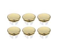 Colcolo Anillo de rebose para fregadero (6 unidades), embellecedor para lavabo de baño, tapa de lavabo, tapa de inserción de orificio redondo de doble capa, Oro Brillante