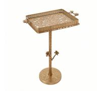 Colcolo Bandeja Decorativa de Latón Bandeja Mesa Auxiliar Mesa Decorativa Bandeja Metálica con Cuerpo de Cobre y Recorte Floral Abierto Adecuada para Salón Dormitorio Entrada Rincón Acogedor