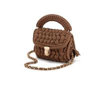 Colcolo Bandolera Bolso de Mano Cartera Bolso de Hombro con Cuerpo Rectangular Rígido Asa y Cadena para Cruzar Cierre Giratorio y Dorados Adecuado para Reuniones