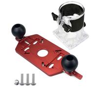Colcolo Base de Enrutadora para Carpintería Placa para Fresado Guía con Múltiples Ranuras de Fijación Asas Cómodas Control, Base De Enrutador Con Mango + Cubierta Transparente