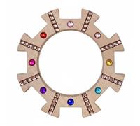 Colcolo Bloques Apilables para Niños Juego de Apilamiento Madera Beech Bloques Circulares Anillos Torre Tacto Cálido Incrustaciones Acrílicas Transparentes, Pudín