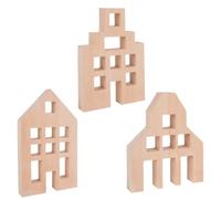 Colcolo Bloques de Construcción Infantiles Casas de Madera para Apilar Estructuras Minimalistas Ventanas Recortadas Desarrollo Juego Manual Material Acrílico