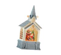 Colcolo Bolas de nieve navideñas, decoración navideña con 8 canciones, centro de mesa, regalo navideño, luz LED de noche, linterna navideña para estante, Papa Noel