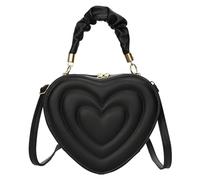 Colcolo Bolso de Hombro con Forma de Corazón, Bolso Cruzado, Bonito Color Sólido, Bolso Informal de PU a La Moda, Bolso Cruzado para Mujer, Regalo de Cumpleañ, negro