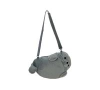 Colcolo Bolso de Peluche de Bandolera Bolsito Animal Cartera de Hombro con Cremallera y Estilo Tierno para Mujeres Niñas Adecuado para Salidas, Gray L