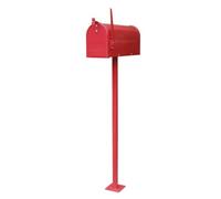 Colcolo Buzón Postal Buzón de Buzón con Poste Caja de Cartas Curva Clásica con de Notificación y Acceso Protegido Resistente al Lluvia Adecuado para Entrada, Red, American Wo Lock