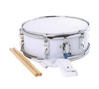 Colcolo Caja Clarín Tambor Percusión Accesorios Musicales Baquetas Incluidas Correa Ajustable Fabricado en Acero Adecuado para Ensayos Principiantes, Blanco