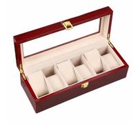 Colcolo Caja Relojes con Elegan Organizador Relojes con Compartimentos Moderno Vitrina Expositora para Tocador, Armario, Regalo, 6 Ranuras