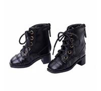 Colcolo Calzado para Muñeca Bota de Muñeca Accesorio Muñeca Zapato Muñeca Silueta Tobillo Cierre con Cordones Material PU Adecuado para Escena Colección Decoración , Negro