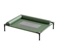 Colcolo Cama Elevada para Mascotas Cama Elevada Sofá con Base Metálica Elevada Tela Transpirable y Contención Acolchada de 17.5 Cm Adecuada para Siestas en Interiores, Verde Militar, Mediano
