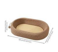 Colcolo Cama para Gato Cama Felina Sofá para Gato Nido para Gato para Gato con Diseño Que Abraza el Cuerpo Cavidad Acogedora, Cama para Mascotas De Lino De Cáñamo con Estera De Bambú Mejorada