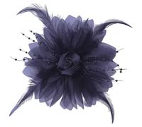 Colcolo Camellia Flower Broch Dress Broche Broche Handmade Hermoso Broche de Baile de Boda Central de Plumas para Accesorio de Fecha de graduación