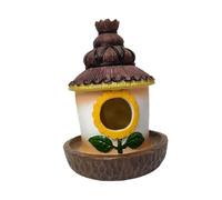 Colcolo Casa de pájaros con Refugio de Resina de alimentación fácil de Instalar Nestitante Nido Nido Hut Colgante para cardenales Wrens