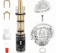 Colcolo Conjunto de Válvula de Grifo Cartucho de Repuesto Manija Acrílica Perilla y Lubricante Material Cobre y Acrílico Compatible con Monomando y Ducha
