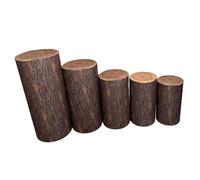 Colcolo Cubiertas de Pedestal cilíndrico, Cubiertas de Soporte de zócalo cilíndrico, Elegantes y duraderas, para Banquete de Compromiso, 5 uds, Grano de Madera