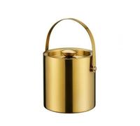 Colcolo Cubitera Aislada de Acero Inoxidable con Doble Pared Anticondensación Tapa Ajustada y Asa de Transporte Hielo Estable Adecuada para Familiares Brunch en Casa Barra, 1.4L, Gold