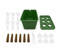 Colcolo Cultivo Hidropónico Kit Hidropónico Caja de Plantación Hidropónico Jardín Interior PP con Vasos de Plántula y Bloques Adecuado para Cultivo en Casa Oficina Espacio Pequeño, Array, Verde