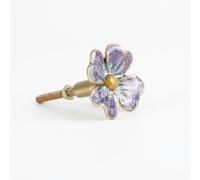 Colcolo de Puerta de Armario Pomo Asa Manija con Forma de Flor de Seis Pétalos y Superficie en Aleación de Zinc Apto para, Array, Púrpura, Tirador De Flor Fijación Con Perno