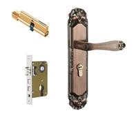 Colcolo de Puerta Interior Pestillo Manija Set Decorativo con Mortaja y Tornillería Completa Acero al Manganeso Apertura Suave y, C款整套配125/60锁体, Estilo Europeo Clásico