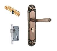 Colcolo de Puerta Interior Pestillo Manija Set Decorativo con Mortaja y Tornillería Completa Acero al Manganeso Apertura Suave y, C款整套配125/48锁体, Estilo Europeo Clásico