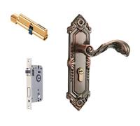 Colcolo de Puerta Interior Pestillo Manija Set Decorativo con Mortaja y Tornillería Completa Acero al Manganeso Apertura Suave y, A款整套配160/85锁体, Estilo Europeo Clásico