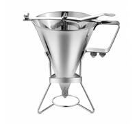 Colcolo Dispensador de Embudo con Base Cono Tolva Acero Inoxidable 304 Válvula de Cierre Limpio Capacidad 1800 Ml Adecuado para Panqueques Cupcakes Desayunos