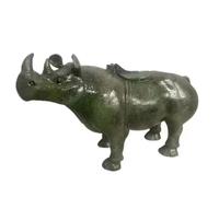 Colcolo Escultura Cabeza Caballo coración Resina y Mármol Acabado Suave Minimalista sobre Base Negra Estable para Mesa Entrada Lugar Trabajo Vitrina Acuado, Verde Retro, Size to 4