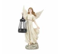 Colcolo Estatua Ángel Resina Farol Solar Jardín Figura Decorativa Exterior Escultura Ornamental Adorno Uso Todo Año Adecuada para Césped Terraza Patio Senderos