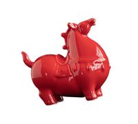 Colcolo Estatua de Caballo Escultura Decorativa de Cerámica Figurilla Creativa Manual Coleccionable Inspirada en el año Chino Adecuada para Sala de, Rojo, Dirigir