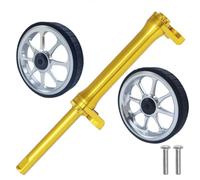 Colcolo Extensor de Rueda de Bicicleta Barra Telescópica Kit Completo Casters Anchos Rodamiento Suave Alineación Aluminio CNC Montaje Seguro con M6 Adecuado, 金色杆, DL80加宽加大易行轮-黑色2个