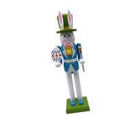 Colcolo Figura de Cascanueces de Madera de Cascanueces de de Pascua, decoración del hogar, decoración de Pascua Coleccionable Ornamento de Conejo, Azul Claro
