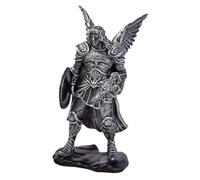 Colcolo Figura de Guerrero ángel, Estatua de Resina Artesanal, Escultura práctica Hecha a Mano, Adorno de Mesa para Mesa, Silver B