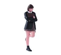 Colcolo Figura de niña a Escala 1/64, Modelo de Estudiante Femenina de Pelo Corto sosteniendo un Libro, Accesorio de Diorama Coleccionable, Figura de