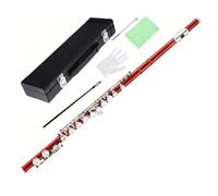 Colcolo Flute con Diseño Cerrado de Cuproníquel Almohadillas de Cuero Embocadura Inclinada y Mecanismo Offset Adecuado para Adultos Principiantes Ensayos de Banda Clases Musicales, Rojo