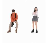 Colcolo Fotógrafo Escultura de Resina en Miniatura Pareja Fotográfica con Cámaras y Accesorios Pintados a Mano Adecuado para Regalo Estantería Decoración de Oficina