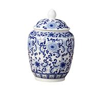 Colcolo Jarrón de cerámica para Jengibre, Adornos Chinos, Regalo Artesanal, tarros, Tarro de Jengibre asiático para el hogar, Bodas, Flor Azul